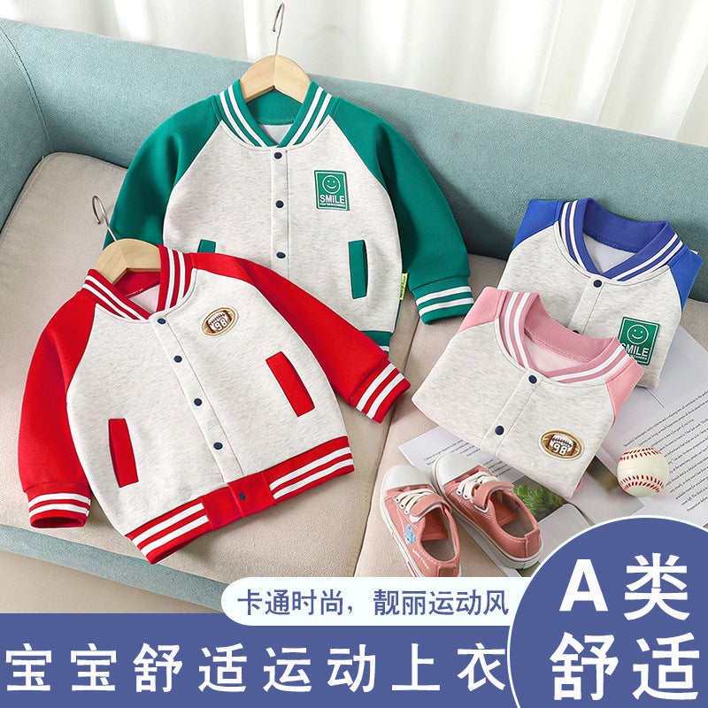 2024 New Children'S Baseball Uniforms Thickened Baby Jackets Casual Boys, Girls, Medium And Large Children'S Style - Image 2